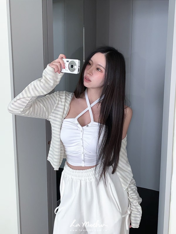 兩穿排扣掛脖罩杯背心(闆娘.花花清單)